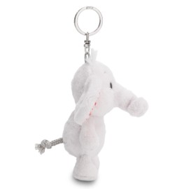 NICI Key Ring Love Elephant Light Grey 10 cm Grey Plush Companion Cuddly Toy Pendant with Key Ring for Lanyard, Key Ring and Key Holder