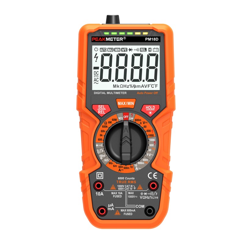 Digital Multimeter with 6000 Counts, True RMS Voltmeter Ohmmeter Ammeter,