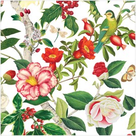 Caspari Christmas Chinoiserie White Dinner Napkins - Includes 1 Pack of 20 Dinner Napkins,