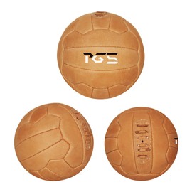 PGS Vintage Soccer Ball Antique Leather Football Size 5, Light Brown (‎Light Brown)