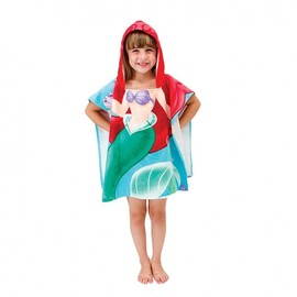 Kids Beach Poncho Embroidered Digital Print Microfiber Hooded Bath Towel Free Size/1 4ea