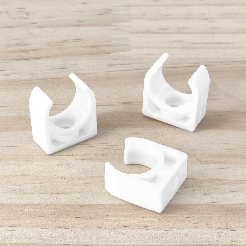 36-Pack Plastic Pipe Clamps – White Single Pipe Clips (16mm)