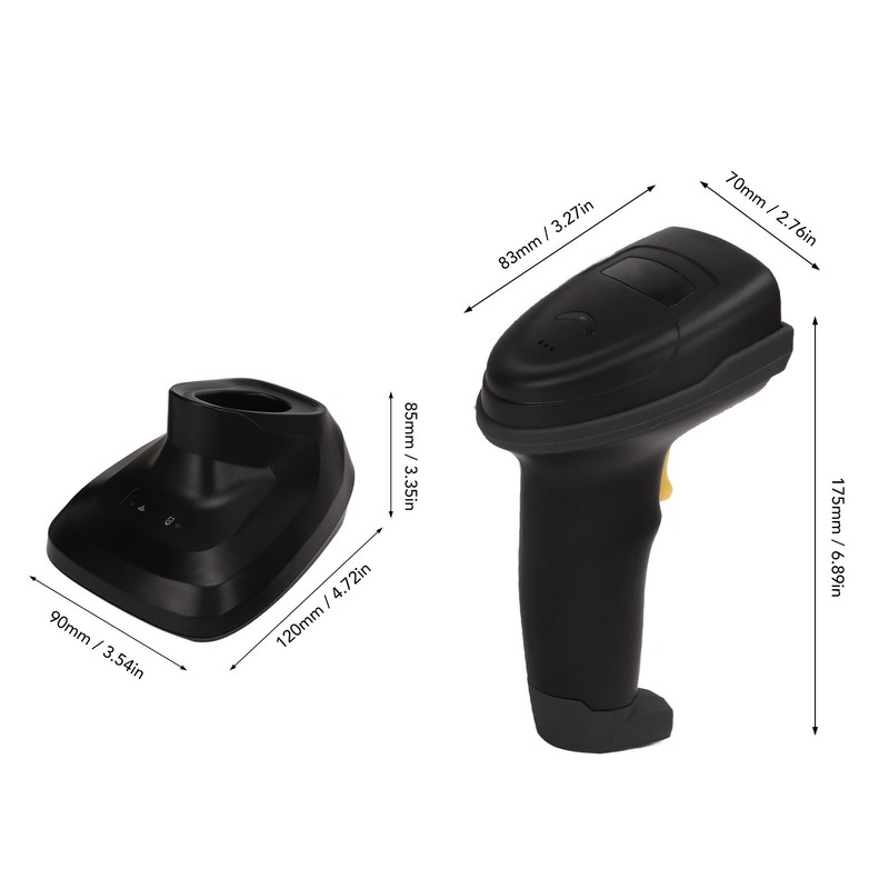 Barcode Scanner 2.4G Wireless 1D Bar Code Reader Tool with