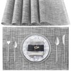 Washable Place Mats Set of 6 PVC Heat Resistant Non-Slip
