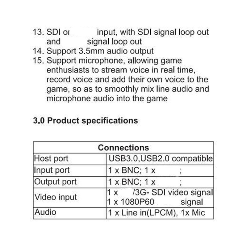 Video Capture Card 1080P At 60HZ HD Multimedia Interface SDI