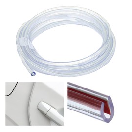 Car Door Edge Guards, 32ft Clear Chrome Universal U Shape Rubber Sealed Door Edge Protection Fit for Most Car