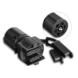 Trailer Plug Adapter 7 Way Round to 4 and 5 Flat Blade Trailer Connector Plug,7 to 5 Pin and 4 Pin Trailer Plug Adaptor 2-in-1 Design(1 Pcs)