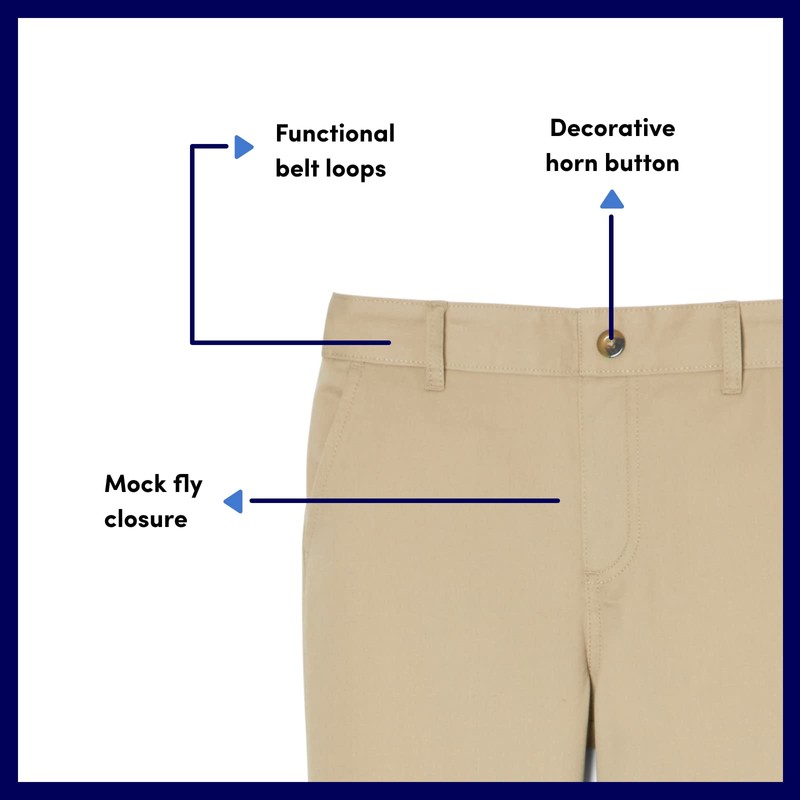 French Toast Girls' Classic Twill Pants with Pockets, Kids, School