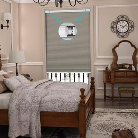 Myshade No Drill Blackout Shades Tension Cordless Cellular Blinds for Indoor Windows No Drilling No Tools Window Blinds & Shades Pull Down Room Darkening for Kitchen Bedroom Home (Gray-36 W x 72" H)