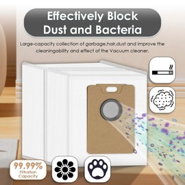 (16 Pack) RV30 Max Plus Replacement Dust Bags Compatible with Tapo RV30 Max Plus/ RV20 Max Plus Robot Vacuum Cleaner, Vacuum Bags, Vacuum Replacement Dust Bags, Upright Bag, Canister Bags