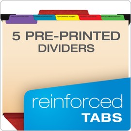 Pendaflex SER2ER Personnel Folders, 1/3 Cut Hanging Top Tab, Letter, Red