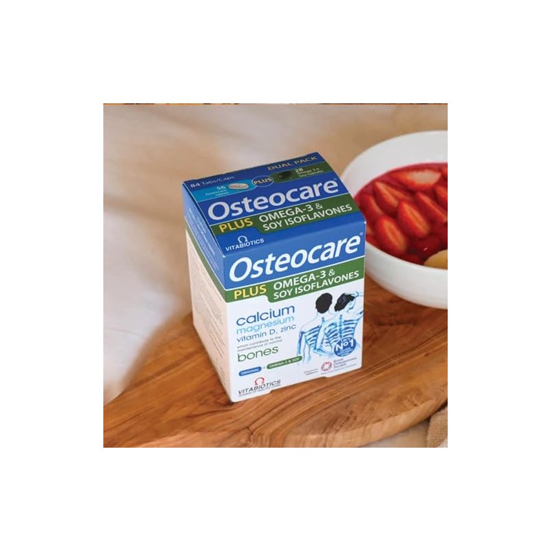 Vitabiotics Osteocare Plus Omega-3 and Soy Isoflavones - 84 Tablets/Capsules