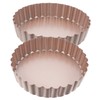 ULTECHNOVO 2sets 2pcs Non Stick Quiche Pan Tart Pan with