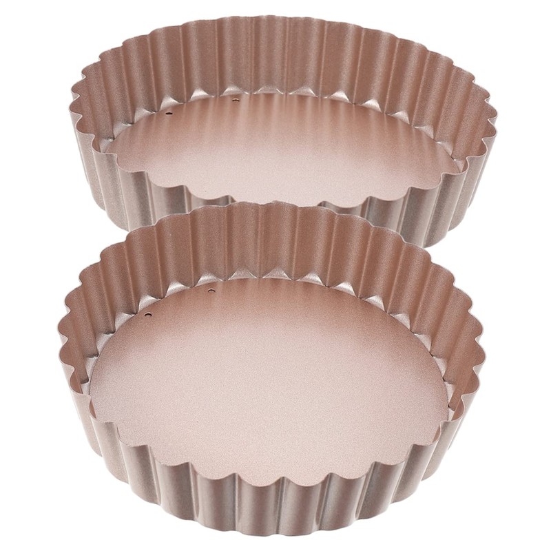 ULTECHNOVO 2sets 2pcs Non Stick Quiche Pan Tart Pan with