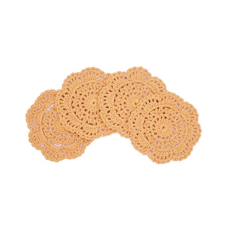 Phantomon Lace Round Crochet Doilies Handmade Coasters, 4-Inch, Pack of