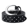 B.Belt Lilou Leather Rivet Belt, black