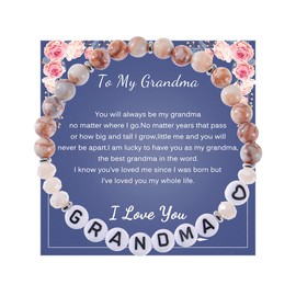 Gifts for Grandma Grandmother Bead Bracelet, Grandma Gifts from Grandchildren Birthday Christmas Gift for Grandmom Grandmothers Nana Beaded Bracelets