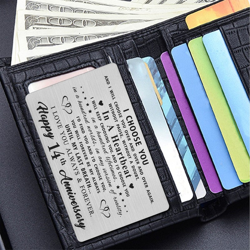 14th Anniversary Card Gifts for Husband, 14 Year Anniversary Romantic