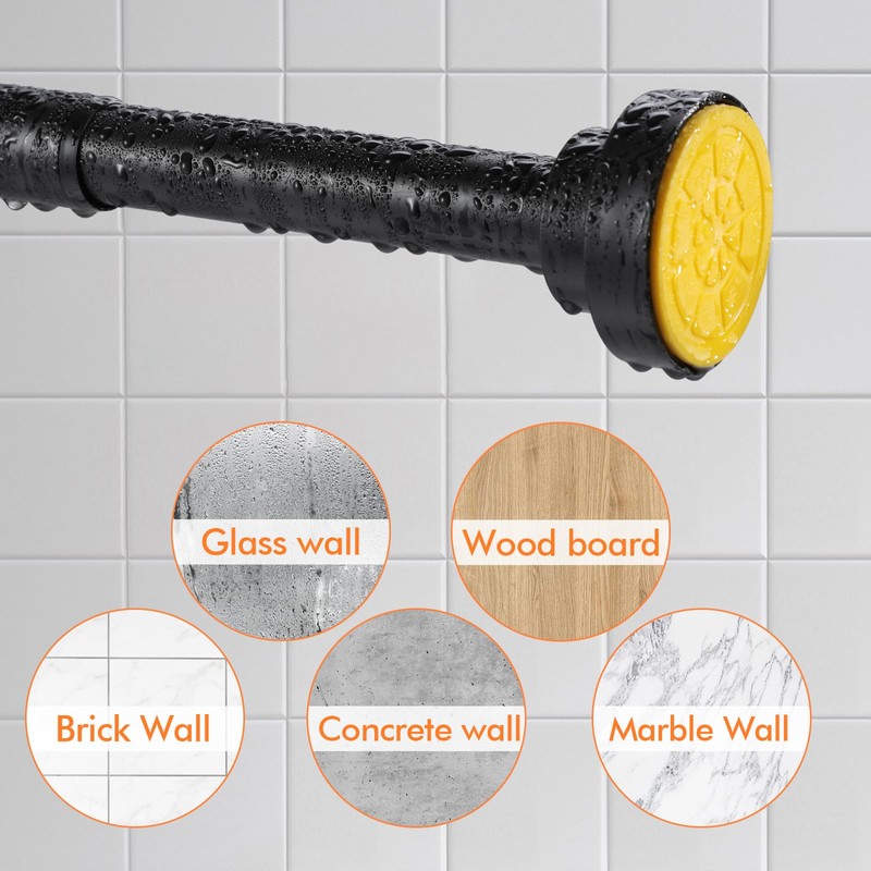 Shower Curtain Rod 31-80 in Adjustable Curtain Rod No Drilling
