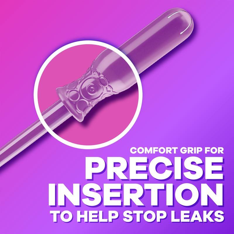 Tampax Radiant Tampons for Women, with LeakGuard Braid, Regular Absorbency,