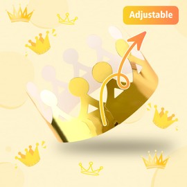 ANPUNAT 36 PCS Paper Crowns Hat for Gold Foil Party Hat Birthday Party Baby Shower beauty pageant Photo Props（3 Styles, Gold