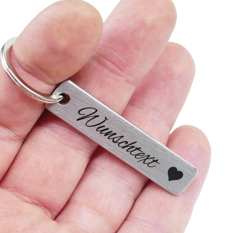 Keyring with Engraving, Stainless Steel, Keyring with Name, Gift for