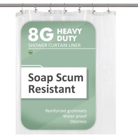 Barossa Design Small Shower Curtain Liner for Stall Size 36 x 72 8G Heavy Duty PEVA Narrow S