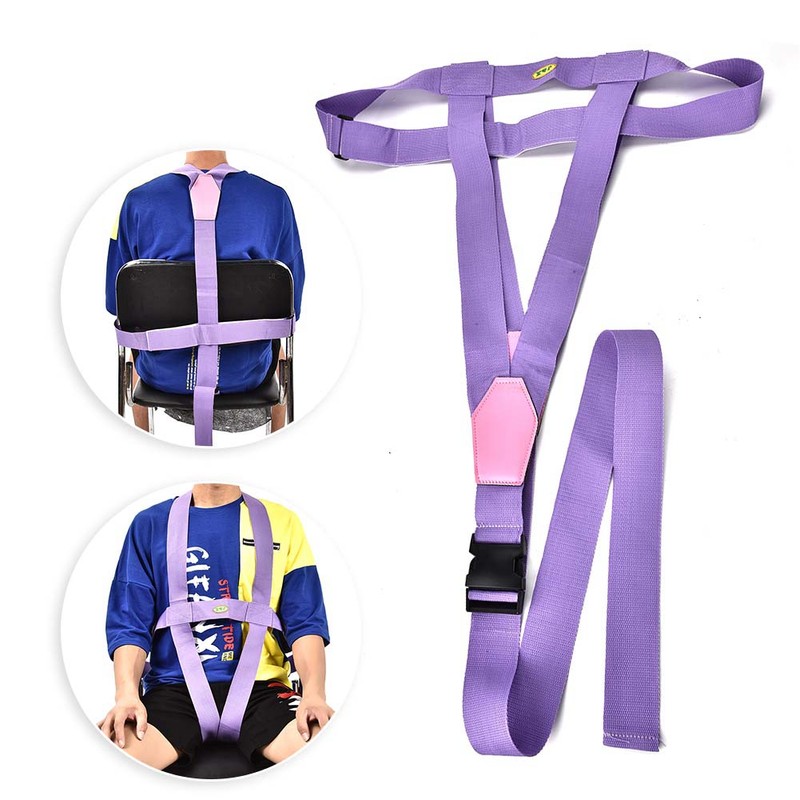 Elderly Patient Wheelchair Belt Band Adjustable Safety Harness Strap Purple