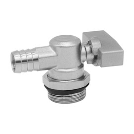 Hooshing Water Heater Drain Valve 3/4" NPS Male to 1/2" Barb Hose Connector Brass Nickel Plated Elbow Water Air Shut Off Valve