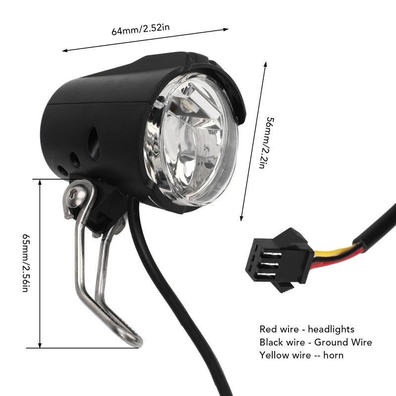 Bike LED Headlight DC 12V to 60V 2.4W IPX4 Waterproof