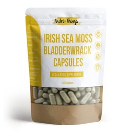 Irish Sea Moss Capsules | Seamoss Herbal Supplements with Bladderwrack | Vegan Alternative to Sea Moss Gummies | High Strength 60 Capsules