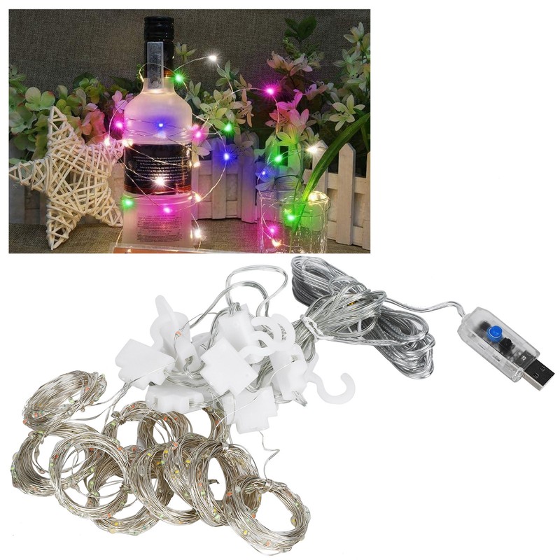 3x3 m Copper USB Wire Curtain Light String for Home