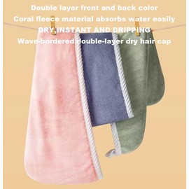 3-Pack Toallas Turbantes de Pelo de Microfibra, Toallas de Pelo Ultra Absorbentes, Envoltorios de Pelo Livianos, Pañuelos de Secado Rápido, Toallas de Pelo de Malla Suaves con Botones, Toallas de Seca