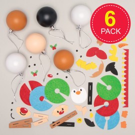 Baker Ross FC176 Christmas Bauble Decoration Craft Set - Pack of 6, Make Your Own Christmas Decorations, Ball Decorations for Children for Crafts and Hanging