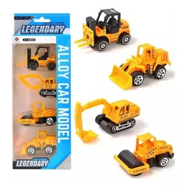 Legendary Set 4x Camiones De Construcción Excavadora Aplanadora