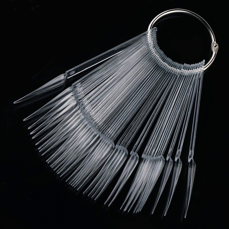 100pcs GOGOONLY Nail Display Sticks Transparent Stiletto Tips Nail Art