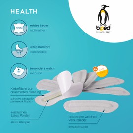 biped HEALTH 4 Paar Anti Slip Fersenhalter - schnelle Hilfe bei zu großen Schuhen und harten Fersen Kappen - selbstklebendes Fersenpolster aus weichem Velours Leder z2392