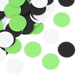 sourcing map 200Pcs Round Confetti Glitter Confetti Table Confetti Decor for Party Wedding Festival Decorations,1.2x1.2Inch,Black, White, Emerald Green