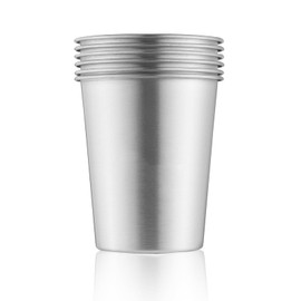 Weidllys Stainless Steel Cups for Kids and Toddlers 8 oz - Stainless Steel Sippy Cups for Home & Outdoor Activities, BPA Free Healthy Unbreakable Premium Metal Drinking Glasses (6-Pack)