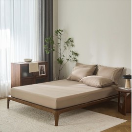 Warm Moment 100% Cotton 6-Piece King Size 108" x 102" Bedding Set - Fitted Sheet, Flat Sheet & 4 Pillowcases with 17" Deep Pocket,Soft Breathable Bed Sheets for Cozy Sleep,Mocha Brown