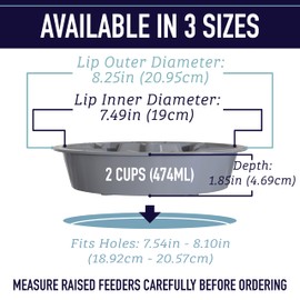 Leash Boss 2-Pack Slow Feeder Dog Bowls - 2 Cup, Puzzle Dog Food Bowl with Stainless Steal Bowl, Fits into Elevated Pet Feeders, Slow Eating for Large, Medium & Small Sized Breeds, White