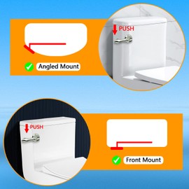 Boltigen Universal Front Mount Toilet Handle, Toilet Trip Lever Handle Replacement with Stainless Steel Flapper Chain, Brushed Nickel Toilet Tank Flush Handle Lever