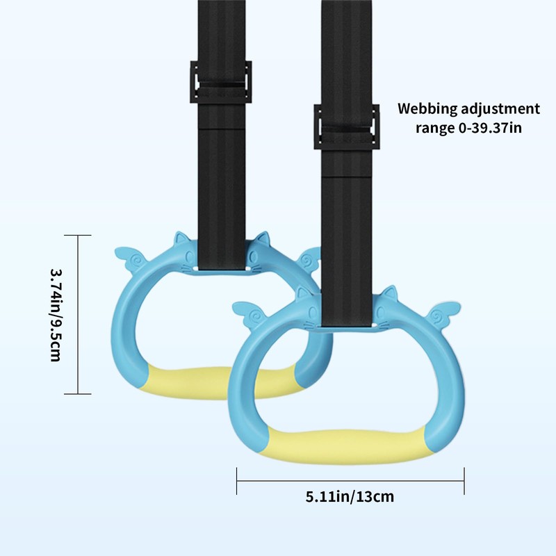 HUIYELOVE Gymnastics Rings Set, Professional Children Trapeze Bar Pull Up