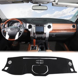 Aunginsy Car Dashboard Cover Mat Compatible with Toyota Tundra 2014-2021 Truck Dashboard Dash Cover Nonslip Black Mat Sun Pad Dash Carpet Sunshade Glare UV Rays Protector Car Interior Accessories, LHD