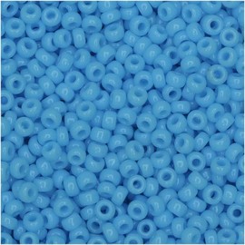 Light Blue Opaque Miyuki Japanese round rocailles glass seed beads 11/0 Approximately 24 gram 5 inch tube