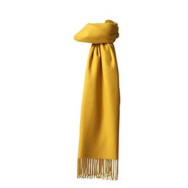 Miskely Scarf, Women's, Large, Plain, Thick, Unisex, Cold Protection, Shoulder Bag, Gift, yellow