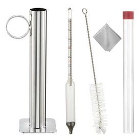 Maple Syrup Hydrometer Test Cup Kit, Maple Syrup Density Kit, Measures Sugar Content in The Syrup, Stainless Steel Maple Syrup Kit, Easy to Read and Accurate, with Cleaning Brush