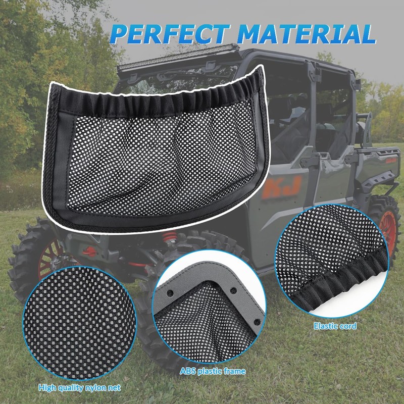 MARCHFA UTV Rear Backrest Storage Net Bag Compatible for Can
