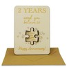 Wooden Anniversary Card with Jigsaw Puzzle Piece "I found my