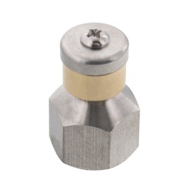 Erie Tools Rotating 3/8-inch Drain Cleaning Nozzle 6.5 Orifice 4000 PSI Stainless Steel for Sewer Pipe Water Jetter